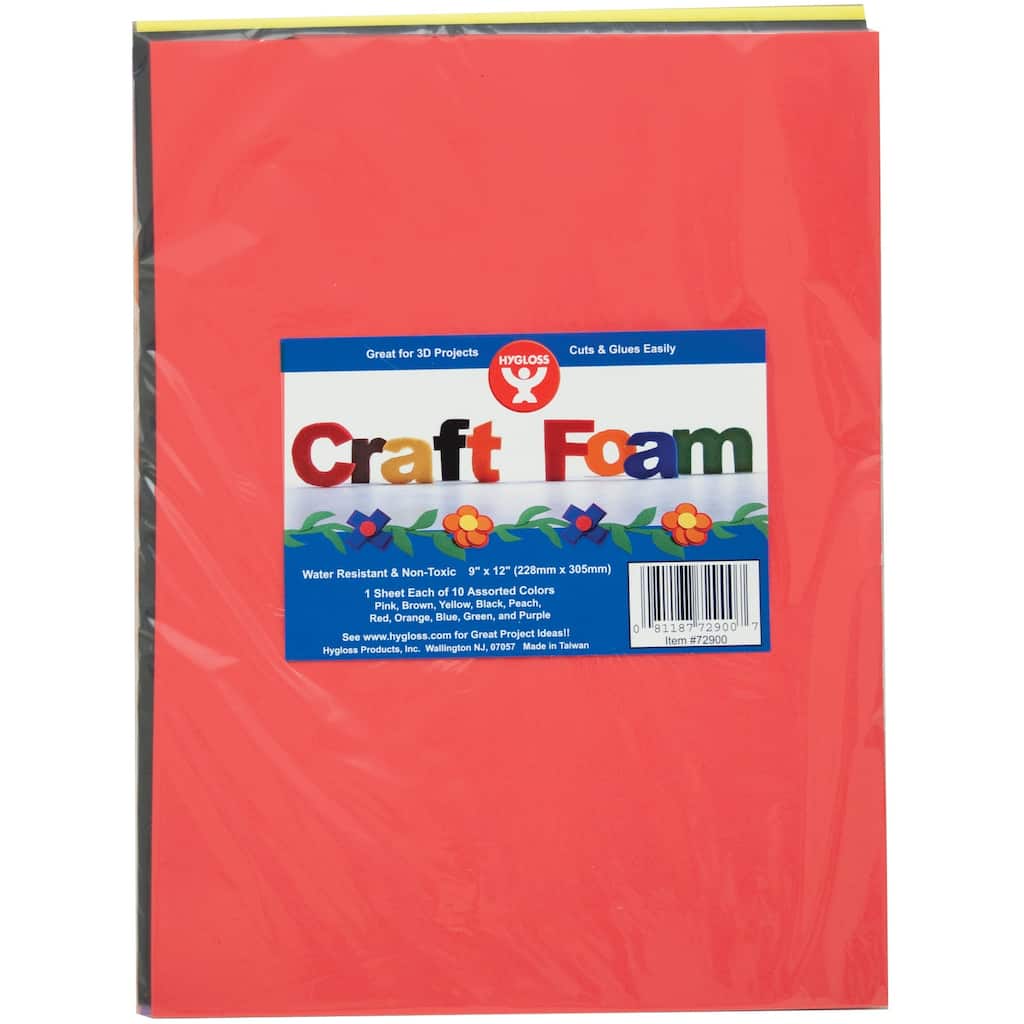 Hygloss® 9" x 12" Craft Foam, 10 Sheets Michaels